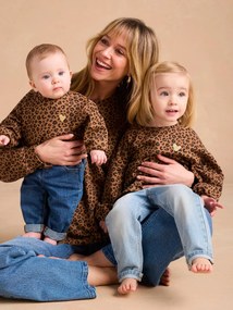 Sweat Leopardo para mulher, coleção cápsula mãe-filha, da ENVIE DE FRAISE bege