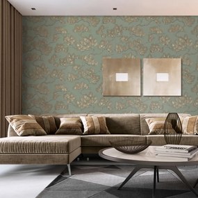 DUTCH WALLCOVERINGS Papel de parede efeito pinheiros cor verde