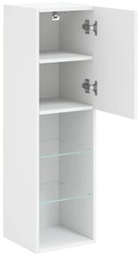 Móvel de TV c/ luzes LED 30,5x30x102 cm branco