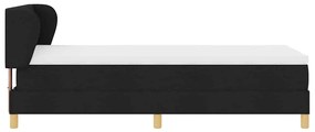 Cama Box Spring com Colchão - Preto, 90x190 cm, Tecido