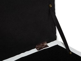 Tamborete com arrumação em pele sintética branca 72 x 42 cm MICHIGAN Beliani