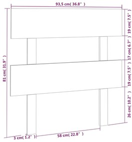 Cabeceira de cama 93,5x3x81 cm pinho maciço castanho mel