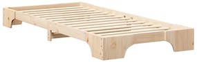 Estrutura de cama de chão Castanho 80 x 210 cm madeira