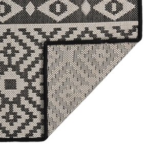 Tapete de tecido plano para exterior 160x230 cm riscas pretas