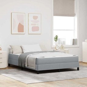 vidaXL Cama Box Outros Cinzento-claro 140 x 190 cm tecido