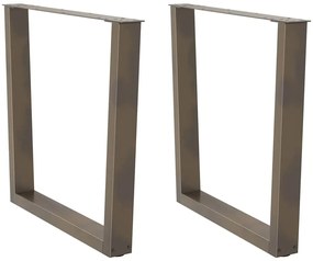 Mesa de jantar pernas 2 pcs forma V 90x(72-73,3) cm aço natural