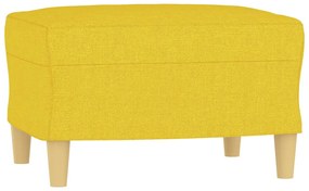 Poltrona com apoio de pés 60 cm tecido amarelo-claro