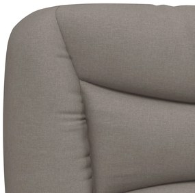 Cama sem colchão 160x200 cm tecido castanho-acinzentado