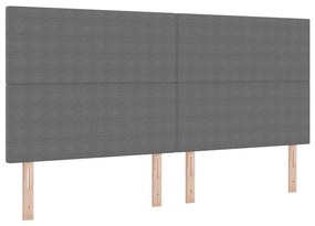 Cama Box Spring com Colchão e Luz LED Cinza 200x200 cm Tecido Cotelê