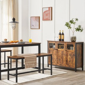 Aparador 100 x 35 x 75 cm castanho vintage-preto