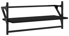 4 pcs prateleiras de parede derivados de madeira preto