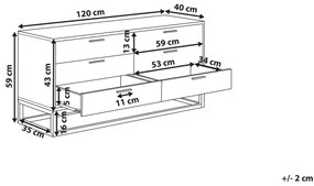 Cómoda com 6 gavetas cor de madeira escura DELTA Beliani