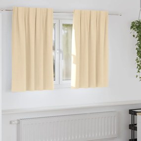 vidaXL Cortinas com cortinas 2 pcs Creme 140 x 140 cm Poliéster