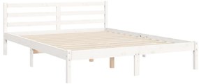 Estrutura de cama com cabeceira 160x200 cm madeira maciça