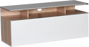 Móvel de TV "Flimini" – Branco &amp; Carvalho– 117 x 48 x 40 cm – Design M