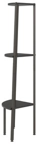 Estante canto 3 prateleiras 45,5x31,5x120 cm preto