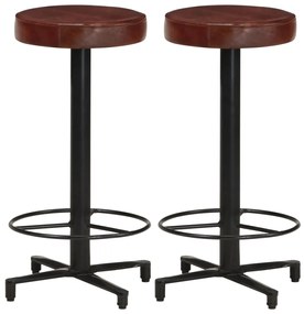 Bancos de bar 2 pcs 66 cm couro genuíno