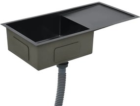 Lava-louça de cozinha artesanal aço inoxidável preto