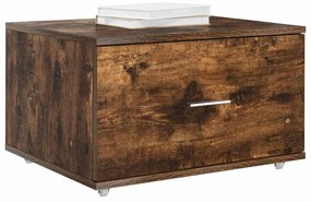 Gabinete de Gavetas Carvalho Fumado MDF com Folheado
