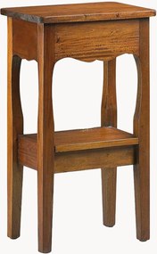 Mesa de apoio em madeira de mogno artesanal com gaveta Beatrice