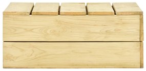 3 pcs conjunto lounge de jardim com almofadões pinho impregnado