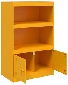 Aparador 67x39x107 cm aço amarelo mostarda