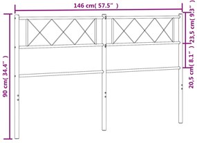 Cabeceira de cama 140 cm metal preto