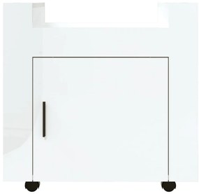 Carrinho secretária 60x45x60cm deriv. madeira branco brilhante