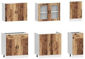 7 peças armário de cozinha conjunto Kalmar madeira velha