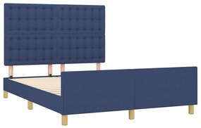 Estrutura de cama sem colchão 140x200 cm tecido azul