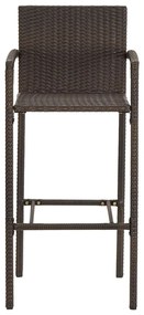 7 pcs conjunto de bar p/ jardim acácia maciça/vime PE castanho