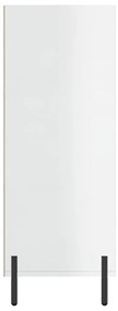Armário c/ prateleiras derivados de madeira branco brilhante