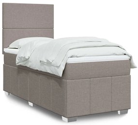 Cama com molas/colchão 80x200 cm tecido castanho-acinzentado