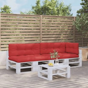 vidaXL Almofadões para móveis de paletes 5 pcs tecido vermelho