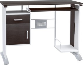 Secretária de escritório de design, 100 x 52  x 75  cm, castanho e branca