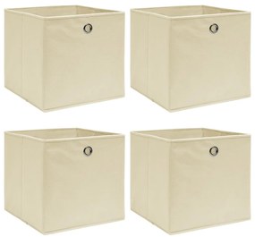 Caixas de arrumação 4 pcs 32x32x32 cm tecido creme