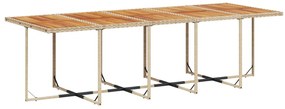 15 pcs conjunto de jantar p/ jardim com almofadões vime PE bege