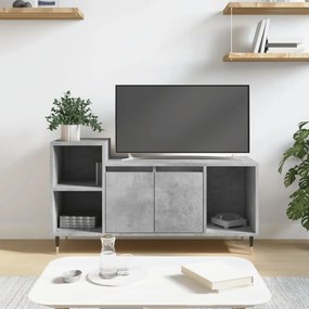 vidaXL Móvel p/ TV 100x35x55 madeira processada cinzento cimento