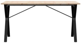 Mesa de jantar estrutura em Y 140x80x75cm pinho e aço