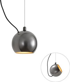 Candeeiro pendente de design cromado escuro para sistema de calha monofásico - Slimline Sara
