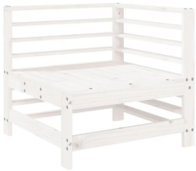 6 pcs conjunto lounge de jardim pinho maciço branco