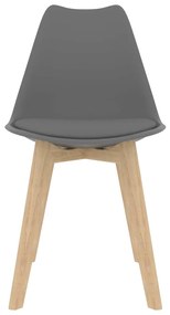 Cadeiras de jantar 2 pcs plástico cinzento