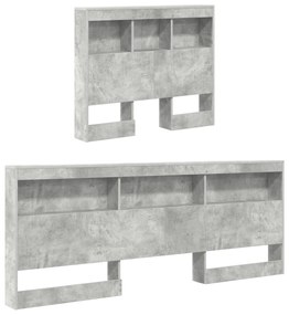 Cama de Estante Cinza Concreto 75x190 cm Madeira Engenheirada