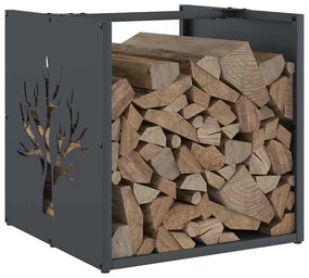Suporte para lenha 40x40x40 cm aço laminado a frio antracite