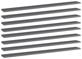 vidaXL Prateleiras estante 8pcs 100x10x1,5cm contrapl. cinza brilhante