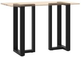 Pés de mesa de bar em forma de T, 2 peças, preto, 50x35x(90-91) cm, aç