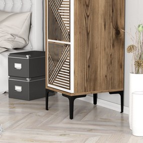 Roupeiro Kumsal P – Nogueira e Branco – 40 cm x 47,5 cm x 201,4 cm