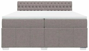 Cama com molas/colchão 200x200 cm tecido castanho-acinzentado