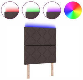 Cabeceira LED vidaXL Design de Blocos de Diamante Castanho Escuro 80 c