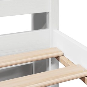 Cama com estante sem colchão 100x200 cm pinho maciço branco